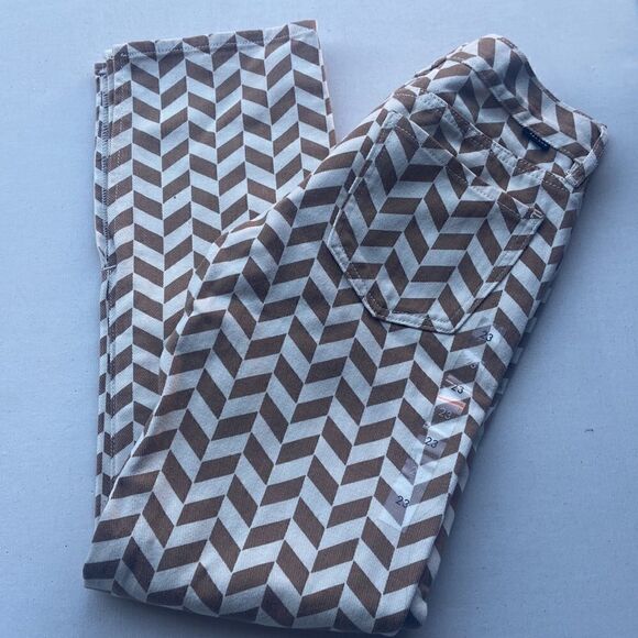 PacSun Brown Chevron Low Rise Straight Leg Jeans Size 23 - Picture 7 of 9